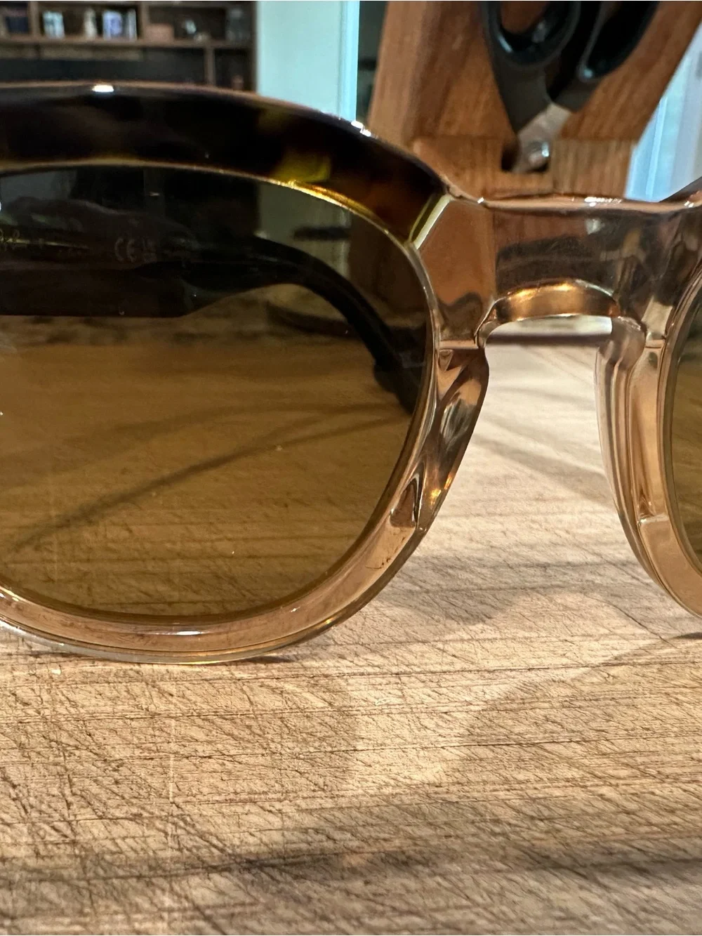Ray-Ban Mega Hawkeye Polarized Sunglasses with Brown and Amber Pattern